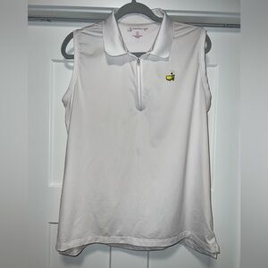 White Sleeveless Polo Top